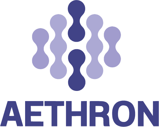 The Aethron Logo serves as the link to the homepage.