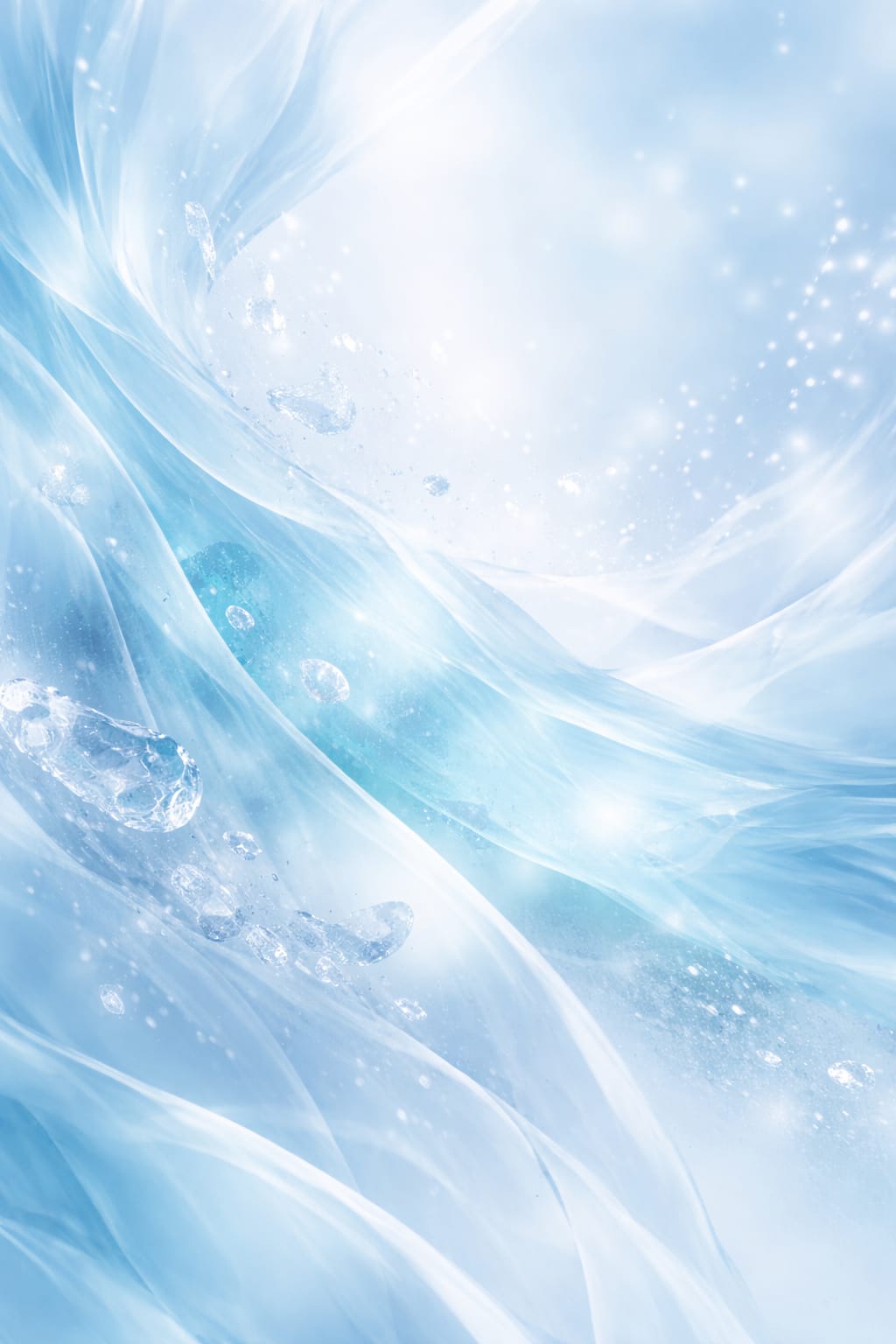 Abstract cooling-toned surface with soft mineral textures, representing balance and calming comfort in Glacelle body cream.